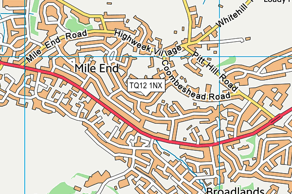 TQ12 1NX map - OS VectorMap District (Ordnance Survey)