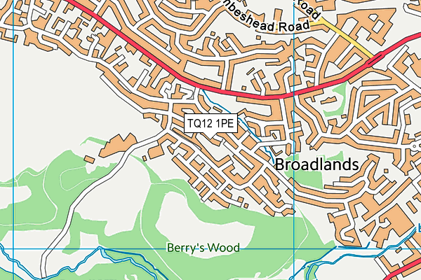 TQ12 1PE map - OS VectorMap District (Ordnance Survey) TQ12 1PE map - OS VectorMap District (Ordnance Survey)