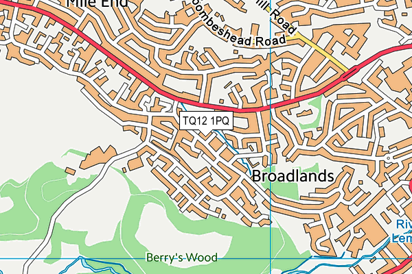 TQ12 1PQ map - OS VectorMap District (Ordnance Survey) TQ12 1PQ map - OS VectorMap District (Ordnance Survey)
