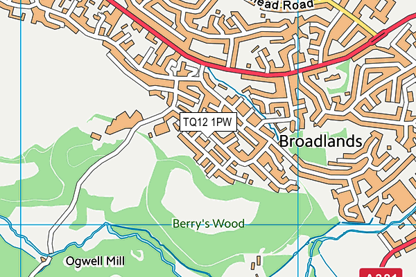 TQ12 1PW map - OS VectorMap District (Ordnance Survey) TQ12 1PW map - OS VectorMap District (Ordnance Survey)