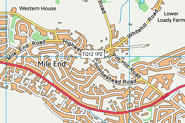 TQ12 1PZ map - OS VectorMap District (Ordnance Survey)