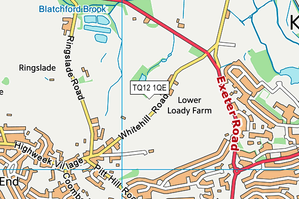 TQ12 1QE map - OS VectorMap District (Ordnance Survey)
