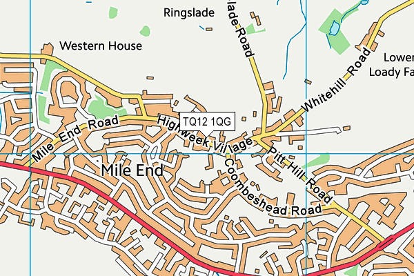TQ12 1QG map - OS VectorMap District (Ordnance Survey)