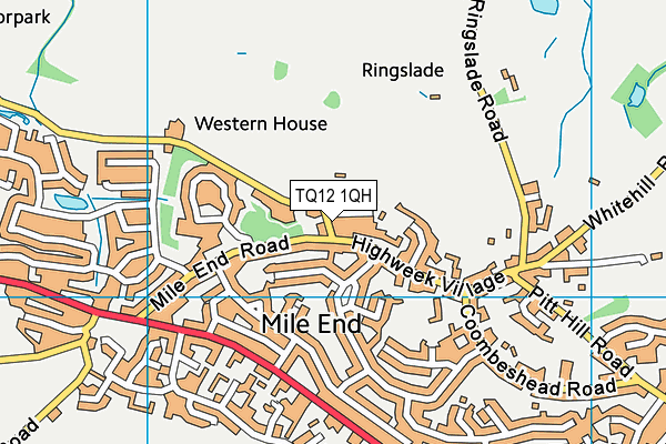 TQ12 1QH map - OS VectorMap District (Ordnance Survey) TQ12 1QH map - OS VectorMap District (Ordnance Survey)