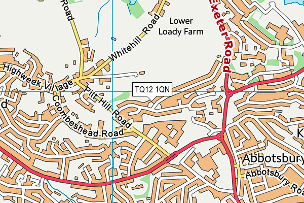 TQ12 1QN map - OS VectorMap District (Ordnance Survey) TQ12 1QN map - OS VectorMap District (Ordnance Survey)