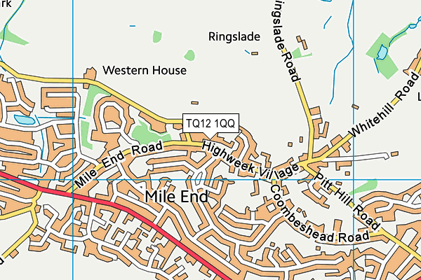 TQ12 1QQ map - OS VectorMap District (Ordnance Survey)
