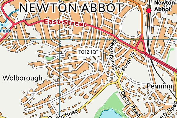 TQ12 1QT map - OS VectorMap District (Ordnance Survey)
