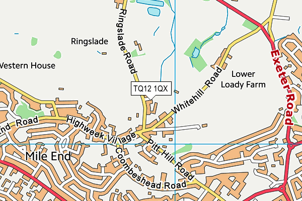 TQ12 1QX map - OS VectorMap District (Ordnance Survey)