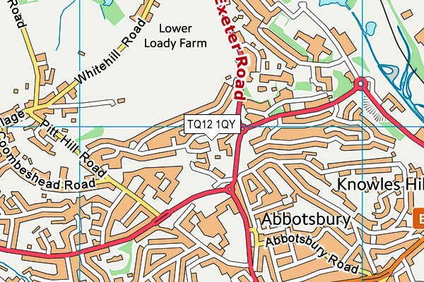 TQ12 1QY map - OS VectorMap District (Ordnance Survey)