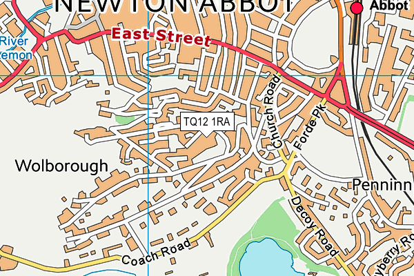 TQ12 1RA map - OS VectorMap District (Ordnance Survey) TQ12 1RA map - OS VectorMap District (Ordnance Survey)