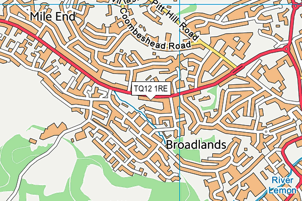 TQ12 1RE map - OS VectorMap District (Ordnance Survey) TQ12 1RE map - OS VectorMap District (Ordnance Survey)