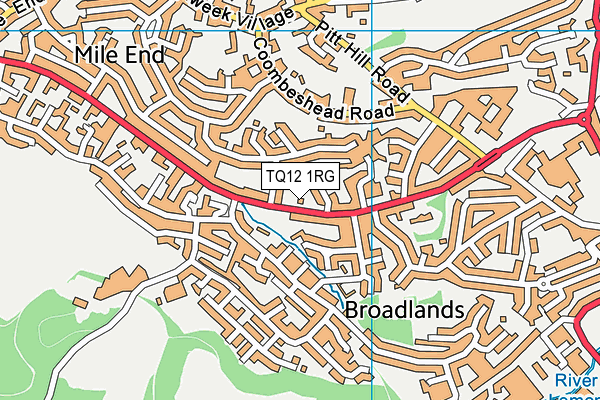 TQ12 1RG map - OS VectorMap District (Ordnance Survey) TQ12 1RG map - OS VectorMap District (Ordnance Survey)