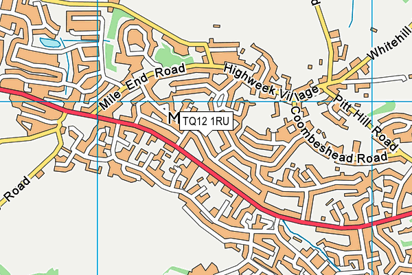 TQ12 1RU map - OS VectorMap District (Ordnance Survey) TQ12 1RU map - OS VectorMap District (Ordnance Survey)