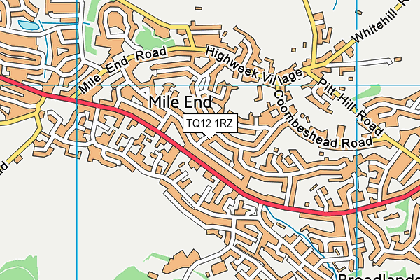 TQ12 1RZ map - OS VectorMap District (Ordnance Survey) TQ12 1RZ map - OS VectorMap District (Ordnance Survey)