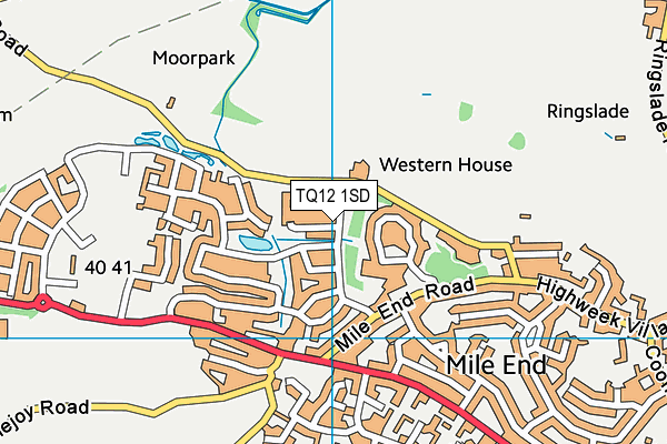TQ12 1SD map - OS VectorMap District (Ordnance Survey) TQ12 1SD map - OS VectorMap District (Ordnance Survey)