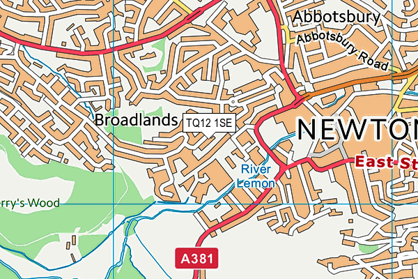 TQ12 1SE map - OS VectorMap District (Ordnance Survey) TQ12 1SE map - OS VectorMap District (Ordnance Survey)
