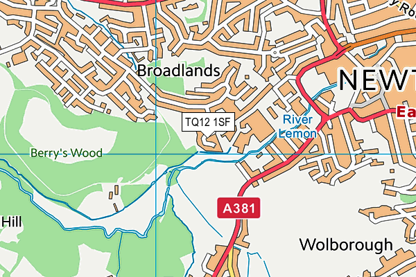 TQ12 1SF map - OS VectorMap District (Ordnance Survey) TQ12 1SF map - OS VectorMap District (Ordnance Survey)