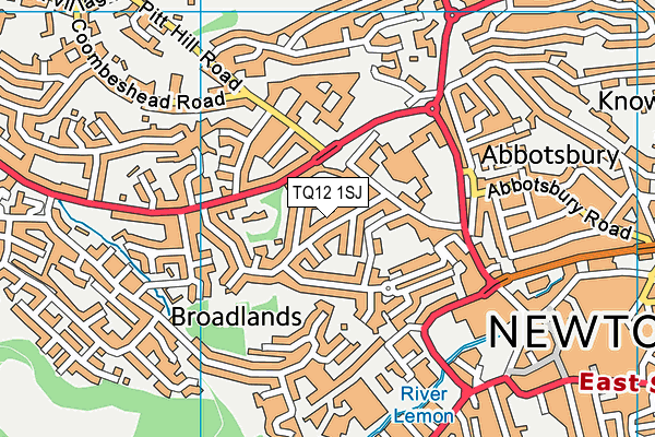 TQ12 1SJ map - OS VectorMap District (Ordnance Survey) TQ12 1SJ map - OS VectorMap District (Ordnance Survey)