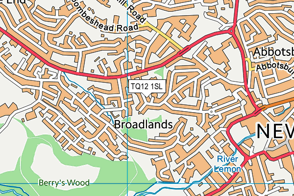 TQ12 1SL map - OS VectorMap District (Ordnance Survey) TQ12 1SL map - OS VectorMap District (Ordnance Survey)