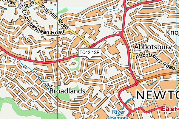 TQ12 1SP map - OS VectorMap District (Ordnance Survey) TQ12 1SP map - OS VectorMap District (Ordnance Survey)