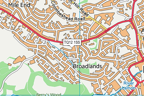 TQ12 1SS map - OS VectorMap District (Ordnance Survey) TQ12 1SS map - OS VectorMap District (Ordnance Survey)
