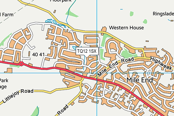 TQ12 1SX map - OS VectorMap District (Ordnance Survey) TQ12 1SX map - OS VectorMap District (Ordnance Survey)
