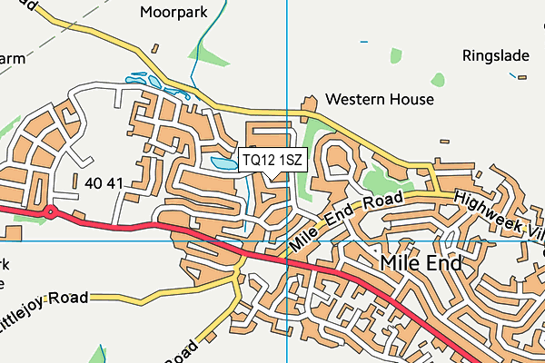 TQ12 1SZ map - OS VectorMap District (Ordnance Survey) TQ12 1SZ map - OS VectorMap District (Ordnance Survey)