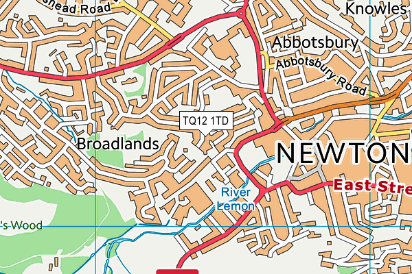 TQ12 1TD map - OS VectorMap District (Ordnance Survey) TQ12 1TD map - OS VectorMap District (Ordnance Survey)