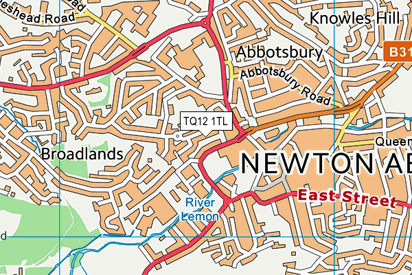TQ12 1TL map - OS VectorMap District (Ordnance Survey)