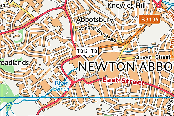 TQ12 1TQ map - OS VectorMap District (Ordnance Survey)