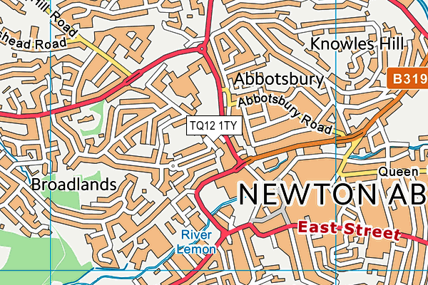 TQ12 1TY map - OS VectorMap District (Ordnance Survey) TQ12 1TY map - OS VectorMap District (Ordnance Survey)