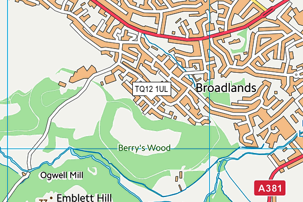 TQ12 1UL map - OS VectorMap District (Ordnance Survey) TQ12 1UL map - OS VectorMap District (Ordnance Survey)