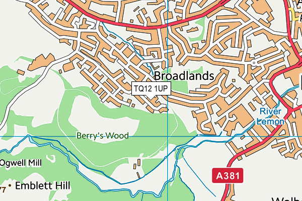 TQ12 1UP map - OS VectorMap District (Ordnance Survey) TQ12 1UP map - OS VectorMap District (Ordnance Survey)