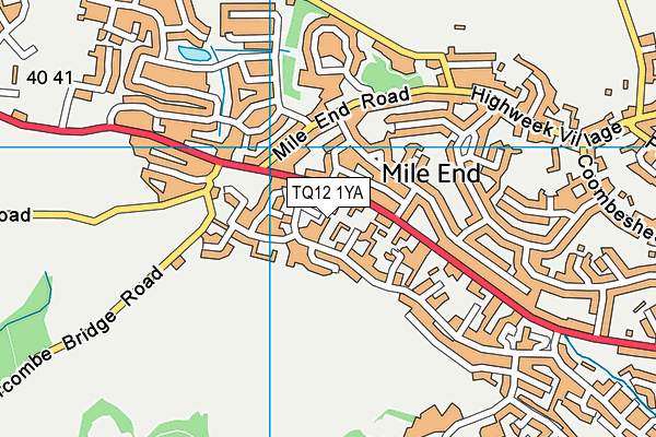 TQ12 1YA map - OS VectorMap District (Ordnance Survey) TQ12 1YA map - OS VectorMap District (Ordnance Survey)