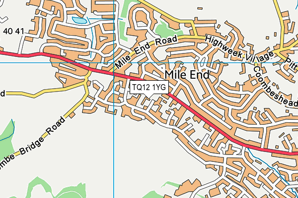 TQ12 1YG map - OS VectorMap District (Ordnance Survey) TQ12 1YG map - OS VectorMap District (Ordnance Survey)