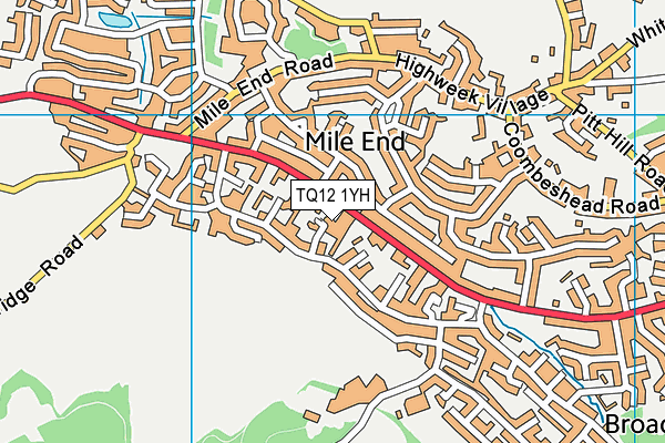 TQ12 1YH map - OS VectorMap District (Ordnance Survey)