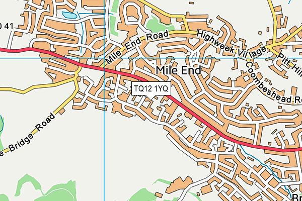 TQ12 1YQ map - OS VectorMap District (Ordnance Survey)