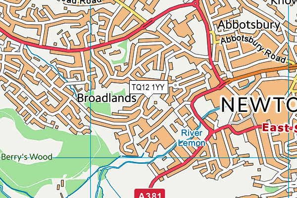TQ12 1YY map - OS VectorMap District (Ordnance Survey) TQ12 1YY map - OS VectorMap District (Ordnance Survey)