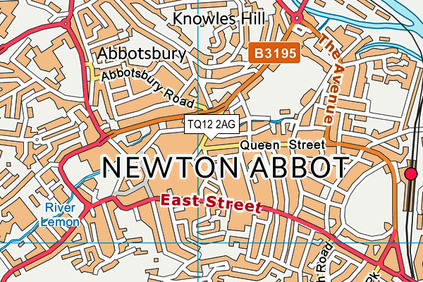 TQ12 2AG map - OS VectorMap District (Ordnance Survey)