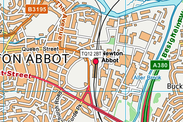 TQ12 2BT map - OS VectorMap District (Ordnance Survey)