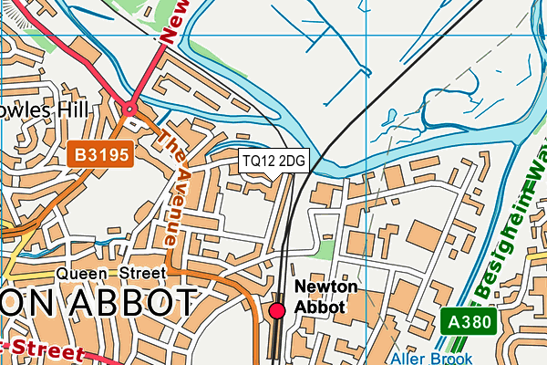 TQ12 2DG map - OS VectorMap District (Ordnance Survey) TQ12 2DG map - OS VectorMap District (Ordnance Survey)