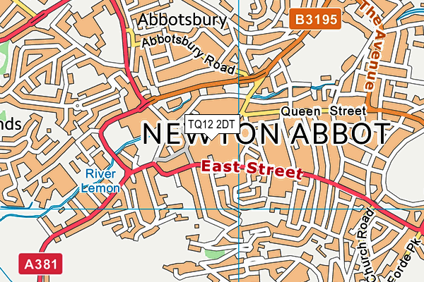 TQ12 2DT map - OS VectorMap District (Ordnance Survey) TQ12 2DT map - OS VectorMap District (Ordnance Survey)