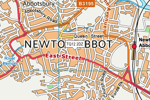 TQ12 2DZ map - OS VectorMap District (Ordnance Survey)