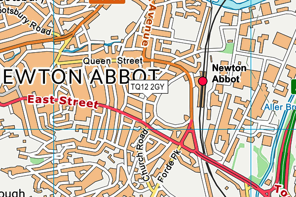 TQ12 2GY map - OS VectorMap District (Ordnance Survey)