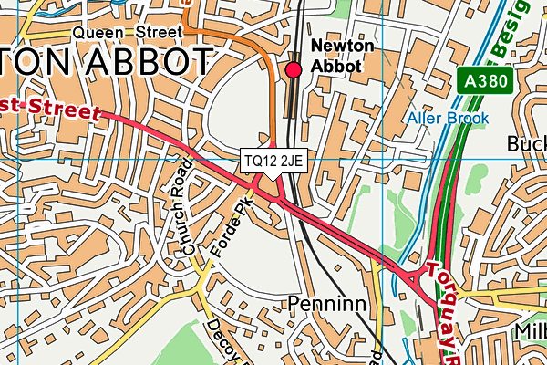 TQ12 2JE map - OS VectorMap District (Ordnance Survey)