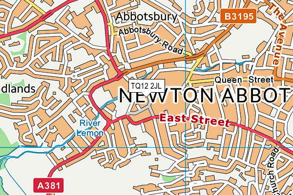 TQ12 2JL map - OS VectorMap District (Ordnance Survey) TQ12 2JL map - OS VectorMap District (Ordnance Survey)
