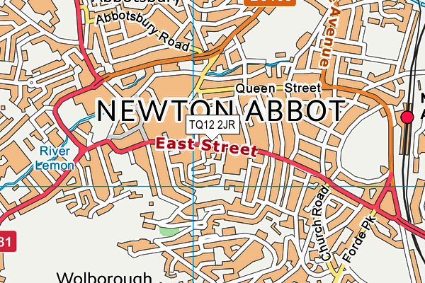 TQ12 2JR map - OS VectorMap District (Ordnance Survey)