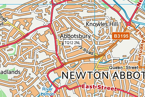 TQ12 2NL map - OS VectorMap District (Ordnance Survey)