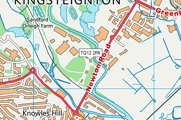 TQ12 2PA map - OS VectorMap District (Ordnance Survey)