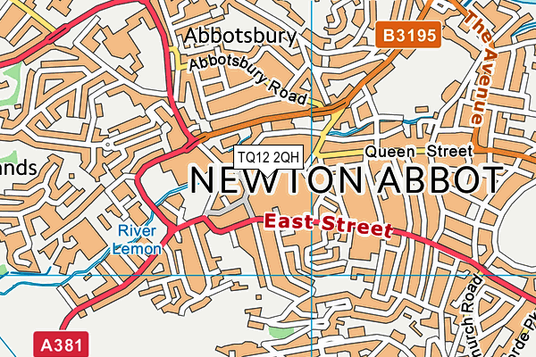 TQ12 2QH map - OS VectorMap District (Ordnance Survey)